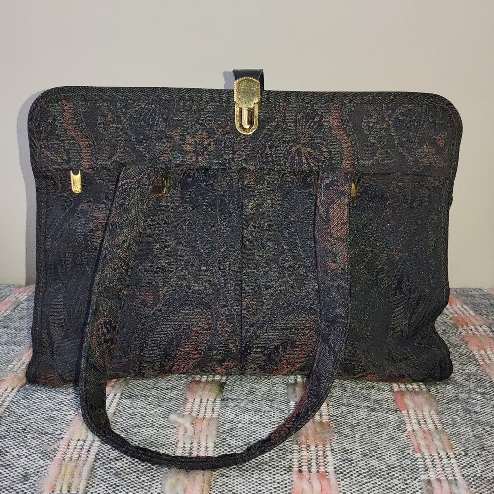 Samsonite Vintage Woman's double handles carry on LuggagTote HandbagBlack/Floral